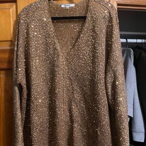 Sequin v neck top